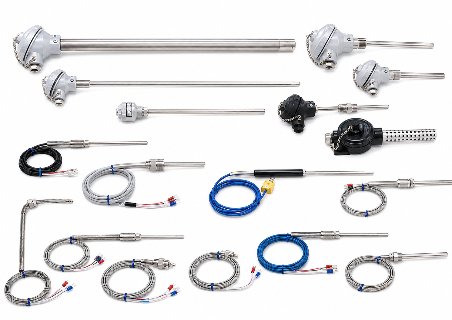 RTD and thermocouple assemblies